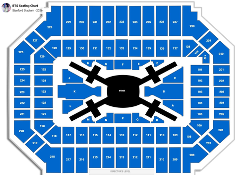 Concert venue seating chart