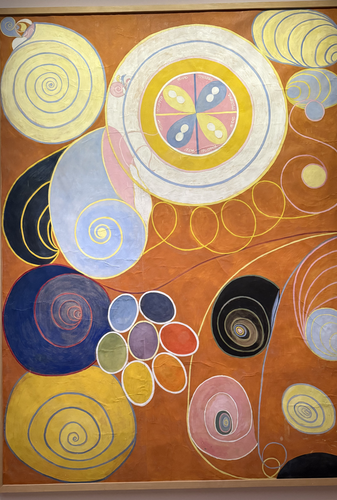 Hilma af Klint painting on a museum wall
