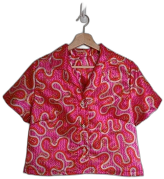 Hand-sewn squiggle print shirt